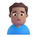 Man frowning: medium skin tone 3D animated emoji