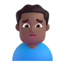 Man frowning: medium-dark skin tone 3D animated emoji