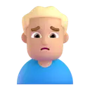 Man frowning: medium-light skin tone 3D animated emoji