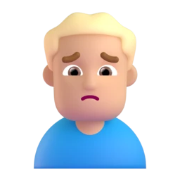 Man frowning: medium-light skin tone animated emoji