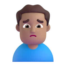 Man frowning: medium skin tone animated emoji