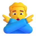 Man gesturing NO 3D animated emoji