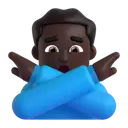 Man gesturing NO: dark skin tone 3D animated emoji