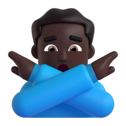 Man gesturing NO: dark skin tone animated emoji