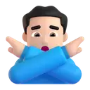 Man gesturing NO: light skin tone 3D animated emoji