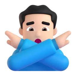 Man gesturing NO: light skin tone animated emoji