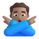 Man gesturing NO: medium skin tone 3D animated emoji