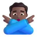 Man gesturing NO: medium-dark skin tone 3D animated emoji