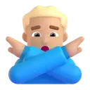 Man gesturing NO: medium-light skin tone 3D animated emoji