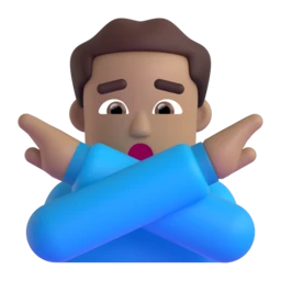 Man gesturing NO: medium skin tone animated emoji