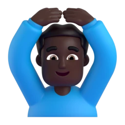 Man gesturing OK: dark skin tone animated emoji