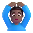 Man gesturing OK: medium-dark skin tone 3D animated emoji