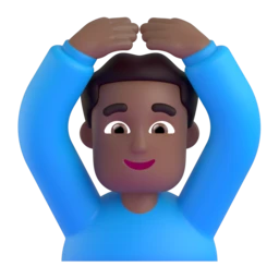 Man gesturing OK: medium-dark skin tone animated emoji
