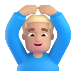 Man gesturing OK: medium-light skin tone animated emoji