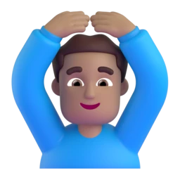 Man gesturing OK: medium skin tone animated emoji