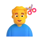 Man getting haircut 3D animated emoji