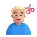 Man getting haircut: medium-light skin tone 3D animated emoji