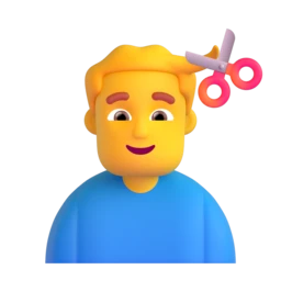Man getting haircut animated emoji