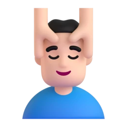 Man getting massage: light skin tone animated emoji