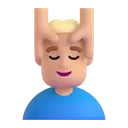 Man getting massage: medium-light skin tone 3D animated emoji