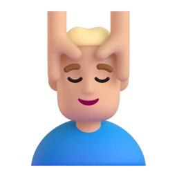 Man getting massage: medium-light skin tone animated emoji