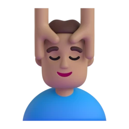 Man getting massage: medium skin tone animated emoji