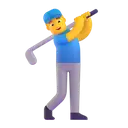 Man golfing 3D animated emoji