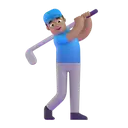 Man golfing: medium skin tone 3D animated emoji