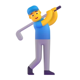 Man golfing animated emoji
