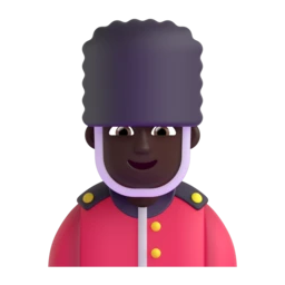 Man guard: dark skin tone animated emoji