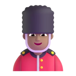 Man guard: medium skin tone animated emoji
