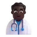 Man health worker: dark skin tone 3D animated emoji
