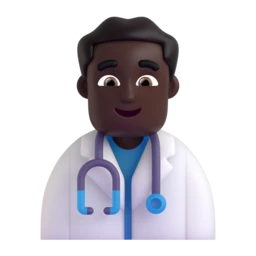 Man health worker: dark skin tone animated emoji