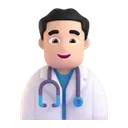 Man health worker: light skin tone 3D animated emoji