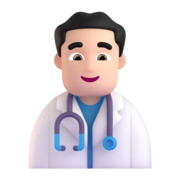 Man health worker: light skin tone animated emoji