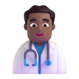 Man health worker: medium-dark skin tone animated emoji