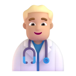 Man health worker: medium-light skin tone animated emoji