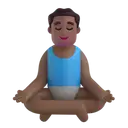 Man in lotus position: medium-dark skin tone 3D animated emoji