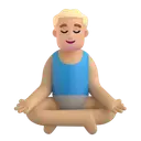 Man in lotus position: medium-light skin tone 3D animated emoji