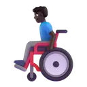 Man in manual wheelchair: dark skin tone 3D animated emoji