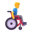 Man in manual wheelchair facing right 3D animated emoji