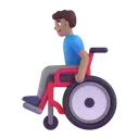 Man in manual wheelchair: medium skin tone 3D animated emoji