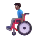 Man in manual wheelchair: medium-dark skin tone 3D animated emoji