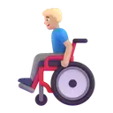 Man in manual wheelchair: medium-light skin tone 3D animated emoji