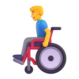 Man in manual wheelchair animated emoji