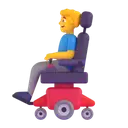 Man in motorized wheelchair 3D animated emoji