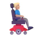 Man in motorized wheelchair facing right: medium-light skin tone 3D animated emoji
