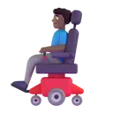 Man in motorized wheelchair: medium-dark skin tone 3D animated emoji
