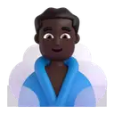 Man in steamy room: dark skin tone 3D animated emoji