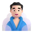 Man in steamy room: light skin tone 3D animated emoji